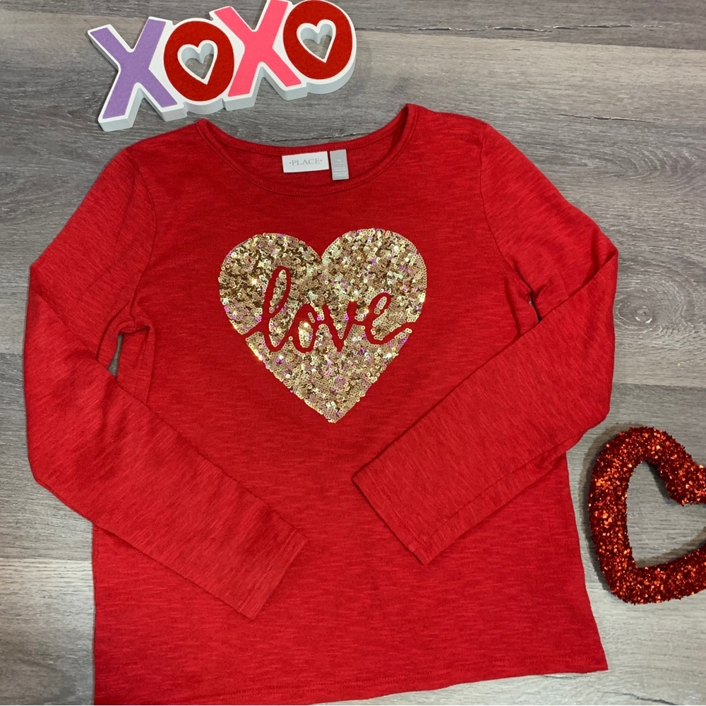 Children’s Place Girls Love Sequin Sweater - size 14 (XL)